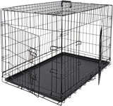 Dog Double Door Folding Metal Kennel Cage
