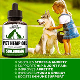 Minch Pet Hemp Oil Dogs Conditioners Natural Herbs Pet Care Oil Anxiety Relief Pain Joint Hip Improve Immunity Eliminate Fleas