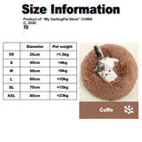 Fluffy Plush Cat Bed House Mat Beds for Cats Pet Products Super Soft Warm Long Plush Round Cat Dog Beds Houses for Cats Puppy