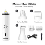 Baorun 3 IN 1 Pet Grooming Machine Dog Cat Hair Trimmer USB Rechargeable Pets Clippers Nail Grinding &amp; Hair Trimmer &amp; Foot Hair