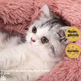 Fluffy Plush Cat Bed House Mat Beds for Cats Pet Products Super Soft Warm Long Plush Round Cat Dog Beds Houses for Cats Puppy