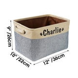 Personalized Pet Dog Toy Storage Basket Dog Canvas Bag Foldable Pet Toys Linen Storage Box Bins Dog Accessories Pet Supplies