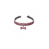 Bone-shaped Pendant Cat Dog Collar Rhinestone Inlay Dog Necklace Pet Collar Mixed Color Elastic Jewelry Collar Dog Accessories