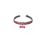 Bone-shaped Pendant Cat Dog Collar Rhinestone Inlay Dog Necklace Pet Collar Mixed Color Elastic Jewelry Collar Dog Accessories