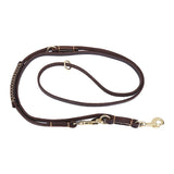 Multifunctional Two Dog Leash soft Real Leather handle Double Leashes P chain Collar Long Short pet Dog Walking Training Lead
