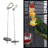 Pet Parrots Birds Food Holder Stainless Steel Fruit Spear Stick Fruit Vegetable Skewer Feeder Foraging Toys