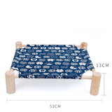 Elevated Cat Bed House Cat Hammocks Bed Wood Canvas Cat Lounge Bed for Small Rabbit Cats Dogs Durable Canvas Pet House Supplies
