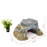 Reptile Shelter Hiding Cave Small Critter Cavern Turtle Basking Ledges Shale Step Ledge for Reptiles Amphibians Terrarium Decor