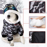 HOOPET New Style Pet Dog Clothes Winter Warm Cotton Clothes for Big Dog Leisure Style Camouflage Color  Winter Coat  Large Dog