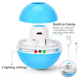 Smart Cat Interactive Toy Colorful LED Self Rotating Ball With Catnip Bell and Feather Toys USB Rechargeable Cat Kitten Ball Toy