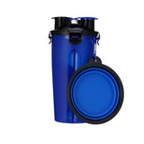 Portable 2 in 1 Pet Folding Water Bottle Food Container With Folding Silicone Pet Bowl Outdoor Travel Dog Cat Feeder Cup Bowl