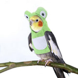 Frog Shape Cute Pet Parrot Outfit Winter Coat Warm Cozy Hooded Bird Fleece Cotton Clothes Lovely Bird Exotic Costume Style