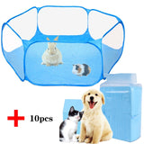 Portable Small Pet Cage Transparent Hedgehog Cage Tent Pet Playpen Open Folding Yard Fence For Dog Hamster Rabbit Guinea Pig