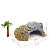 Reptile Shelter Hiding Cave Small Critter Cavern Turtle Basking Ledges Shale Step Ledge for Reptiles Amphibians Terrarium Decor