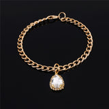 S-L Chic Crystal Pendant Pet Collar Fashion Holiday Party Collars For Pets Gold Color Chain Cats Puppy Dogs Supplies Accessories
