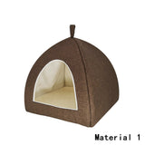 Dropshipping Foldable 2-in-1 Cat Bed Indoor Kitten Tent House Warm For Small Pet Pad Dog Nest  Cave Sleeping Cozy Plush Mat