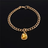 S-L Chic Crystal Pendant Pet Collar Fashion Holiday Party Collars For Pets Gold Color Chain Cats Puppy Dogs Supplies Accessories