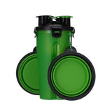 Portable 2 in 1 Pet Folding Water Bottle Food Container With Folding Silicone Pet Bowl Outdoor Travel Dog Cat Feeder Cup Bowl