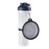 Portable 2 in 1 Pet Folding Water Bottle Food Container With Folding Silicone Pet Bowl Outdoor Travel Dog Cat Feeder Cup Bowl