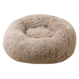 Rownfur Soft Dog Bed Washable Long Plush Pet Bed Round Dog House For Little Medium Large Pets Cat Round Kennel  Sleeping Bag