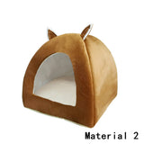Dropshipping Foldable 2-in-1 Cat Bed Indoor Kitten Tent House Warm For Small Pet Pad Dog Nest  Cave Sleeping Cozy Plush Mat