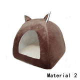Dropshipping Foldable 2-in-1 Cat Bed Indoor Kitten Tent House Warm For Small Pet Pad Dog Nest  Cave Sleeping Cozy Plush Mat