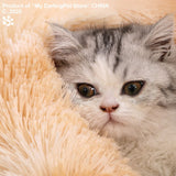 Fluffy Plush Cat Bed House Mat Beds for Cats Pet Products Super Soft Warm Long Plush Round Cat Dog Beds Houses for Cats Puppy