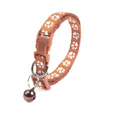 Colorful Cute Bell Collar Adjustable Buckle Cat Collar Pet Supplies Footprint Personalized Kitten Collar Small Dog Accessories