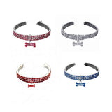 Bone-shaped Pendant Cat Dog Collar Rhinestone Inlay Dog Necklace Pet Collar Mixed Color Elastic Jewelry Collar Dog Accessories