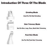 Baorun 3 IN 1 Pet Grooming Machine Dog Cat Hair Trimmer USB Rechargeable Pets Clippers Nail Grinding &amp; Hair Trimmer &amp; Foot Hair