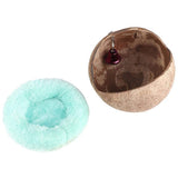 Practical Coconut Shell Bird Nest House Bed with Warm Pad for Parrot Parakeet Hamster Rat Mice Chinchilla Cage Toy Nesting Box