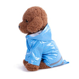 Pet Small Dog Raincoat PU Reflective Waterproof Clothes Hooded Jumpsuit Rainwear for Small Medium Dogs Teddy Chihuahua