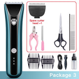 Professional Pet Hair Clipper Dog Electric Clippers Animal Grooming Clippers Cat Cutter Shaver Set IPX7 Waterproof Rechargeable