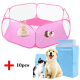 Portable Small Pet Cage Transparent Hedgehog Cage Tent Pet Playpen Open Folding Yard Fence For Dog Hamster Rabbit Guinea Pig