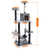 Cat's Tree Tower Condo Scratcher Home Furniture Pets House Hammock Cats Climbing Furniture Pets House Hammock Cat's Tree Tower