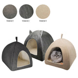 Dropshipping Foldable 2-in-1 Cat Bed Indoor Kitten Tent House Warm For Small Pet Pad Dog Nest  Cave Sleeping Cozy Plush Mat
