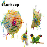 Ebaokuup Parrot Bite Toys Climbing Foraging Bird Chew Toy Colored Paper Shredder Bamboo Woven For Lovebirds,Cockatiels,Budgies
