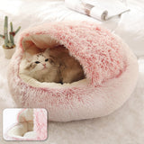 Dog Bed Round Plush Cat Warm Bed House Soft Long Plush Pet Dog Bed For Small Dogs Cat Nest 2 In 1 Cat Bed Cushion Sleeping Sofa