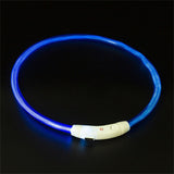 Cuttable Led Dog Collar USB Charging Glowing Ring Night Safety Avoid Car Accident Flashing Luminous Long Necklace