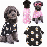 2020 New Fashion Flower Dog Hoodies Spring Summer Printed Dog Sweatshirt Soft Cotton Puppy Vest T-shirt Cat Dog Clothes