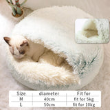Dog Bed Round Plush Cat Warm Bed House Soft Long Plush Pet Dog Bed For Small Dogs Cat Nest 2 In 1 Cat Bed Cushion Sleeping Sofa
