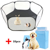 Portable Small Pet Cage Transparent Hedgehog Cage Tent Pet Playpen Open Folding Yard Fence For Dog Hamster Rabbit Guinea Pig