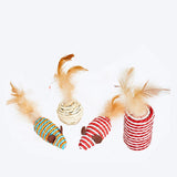 7 Style/1 Set Cat Toy Hemp Rope Interactive Stick Funny Cats Toys Kitten Mouse Fishing Game Wand Feather Pet Supplies Accessory