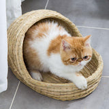 Pet Rabbit Hamster Natural Grass Woven Slipper Shape Warm Nest Bed Molar Toy Light Small Animal Storage Box Cages Accessories