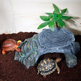 Reptile Shelter Hiding Cave Small Critter Cavern Turtle Basking Ledges Shale Step Ledge for Reptiles Amphibians Terrarium Decor