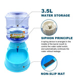 3.5L Dog Cat Feeder Bowl Automatic Pet Water Dispenser Drinking Fountain Bottle Plastic Pet Feeding Drinker Water Bowl