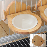 Cat Ceramic Bowl Dog Food Bowl Pet Wire Cage Removable Feeder Crate Feeding Crock Water Dish for Puppy Rabbit