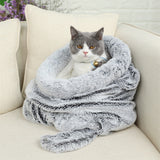 Washable plush Cat Sleeping Bag Puppy Small Dogs Cats Mat Bed Warm Soft Pet House Cat Sleeping Nest Cushion Pet Products