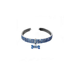 Bone-shaped Pendant Cat Dog Collar Rhinestone Inlay Dog Necklace Pet Collar Mixed Color Elastic Jewelry Collar Dog Accessories