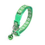 Colorful Cute Bell Collar Adjustable Buckle Cat Collar Pet Supplies Footprint Personalized Kitten Collar Small Dog Accessories